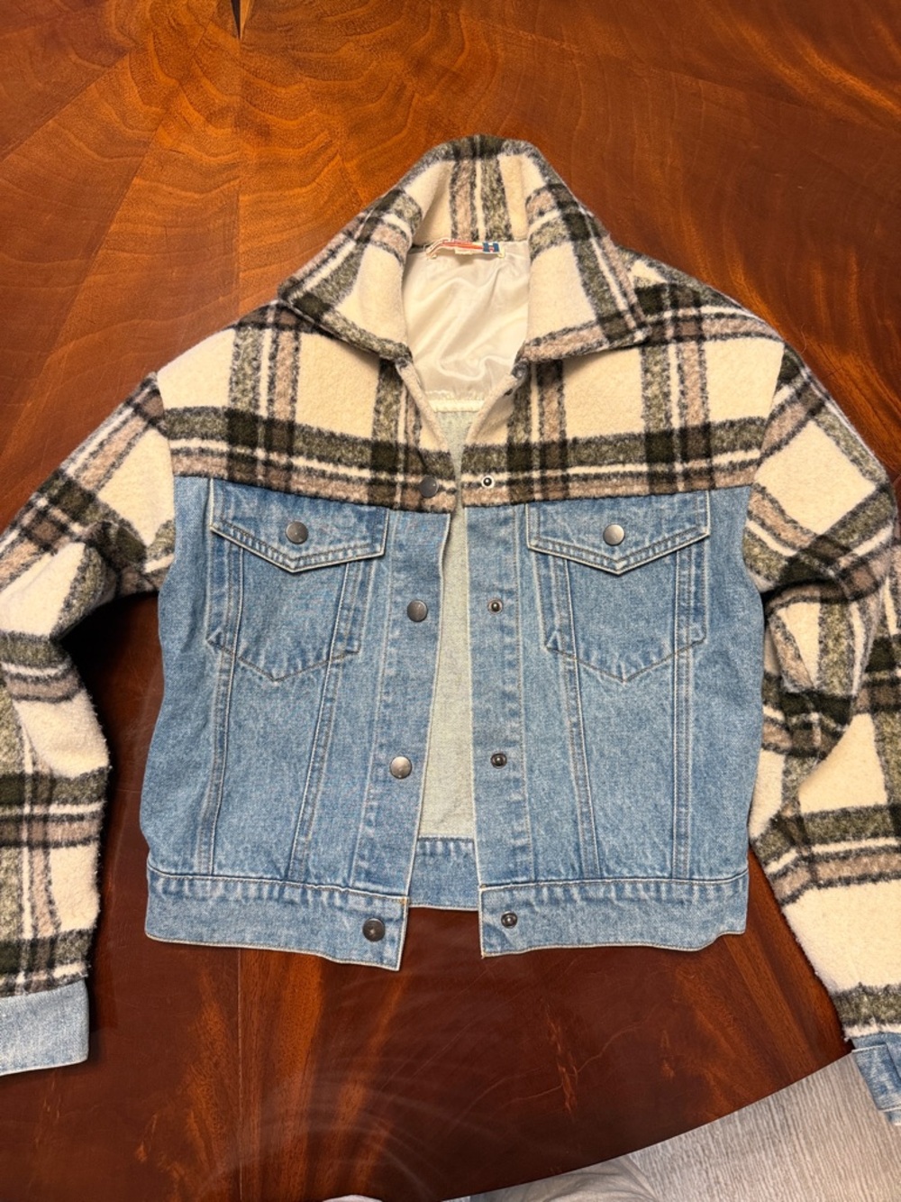 Vintage Havana Denim and Plaid Kids Jacket